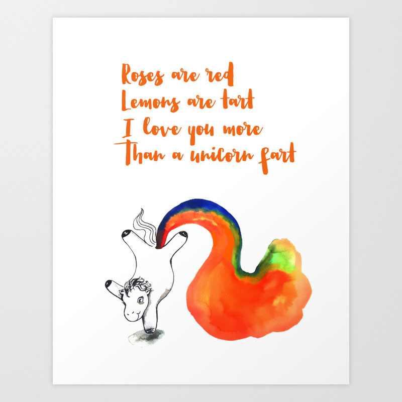 Rainbow Farting Unicorn Art Print By Emmakaufmann Society6