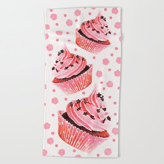 CUPCAKES Beach Towel