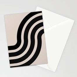 Retro Swirl Black and Cream Stationery Card