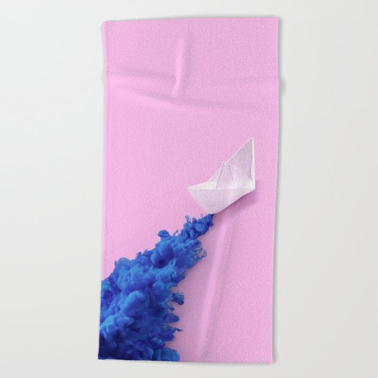PAPER BOAT INK Beach Towel