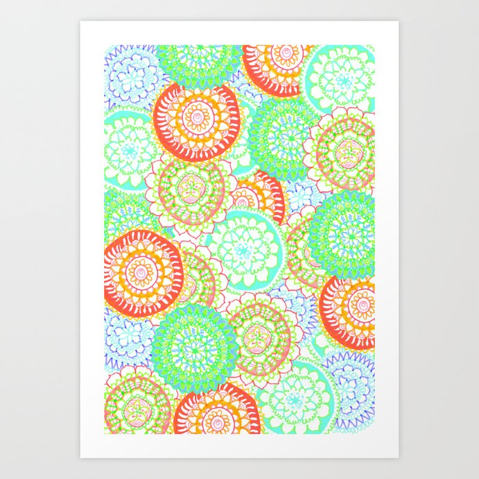 Pastel Pattern Frenzy Art Print