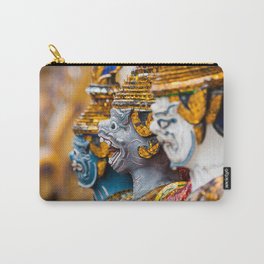 Yaksha guardians at the Grand Palace or Wat Phra Kaew, Bangkok, Thailand. A beautiful fine art photography of my wanderlust in south east Asia. Carry-All Pouch | Watphrakaew, Guardian, Temple, Yaksha, Thailand, Color, Mrlangeveldphoto, Demon, Travelphotography, Bangkok 