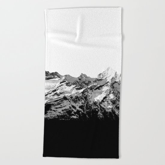 Mountain(black and white) Beach Towel
