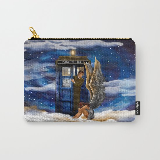 10th Doctor Who with Crying AngeL iPhone 4 4s 5 5s 5c, ipod, ipad, pillow case and tshirt Carry-All Pouch