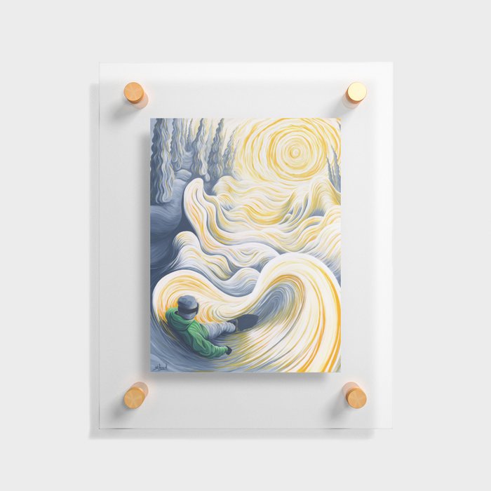 Snowboader in a 'Pillow Paradise' Floating Acrylic Print