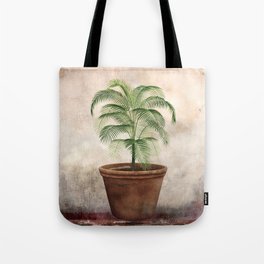 Vintage potted tropical palm Tote Bag