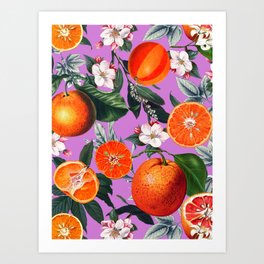 Vintage Fruit Pattern X Art Print
