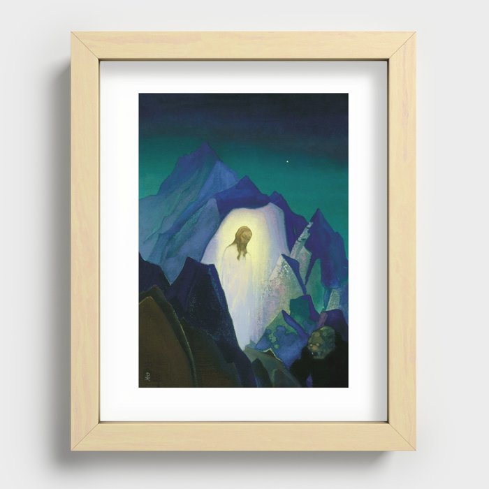 “Christ in the Desert” by Nicholas Roerich Recessed Framed Print