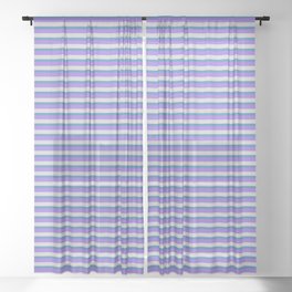 [ Thumbnail: Purple, Light Gray, and Blue Colored Lined Pattern Sheer Curtain ]