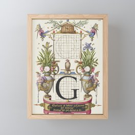 Vintage calligraphic poster 'G' Framed Mini Art Print