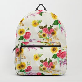 Bunnies & Lavender Backpack | Bunnies, Cute, Lavender, Painting, Antique, Ventage, Pattern, Rabit, Watercolor, Flowers 