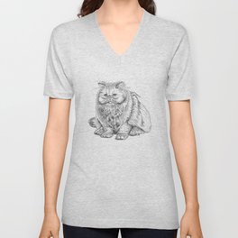 Yes it is a real cat! V Neck T Shirt