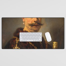 A Polish Nobleman, 1637 by Rembrandt van Rijn Desk Mat