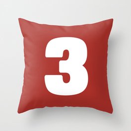 3 (White & Maroon Number) Throw Pillow