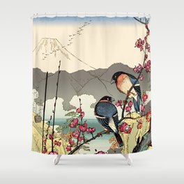 Blossoms and Birds Shower Curtain