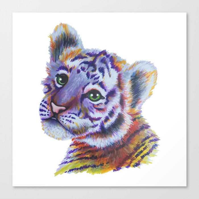 Colorful Tiger Cub Canvas Print