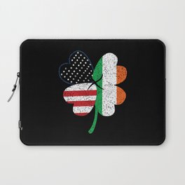 Shamrock American Flag Irish Saint Patrick's Day Laptop Sleeve