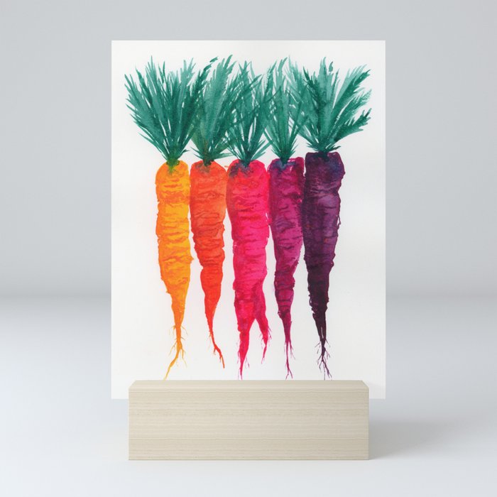 Rainbow Carrots Mini Art Print