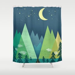 The Long Road at Night Shower Curtain