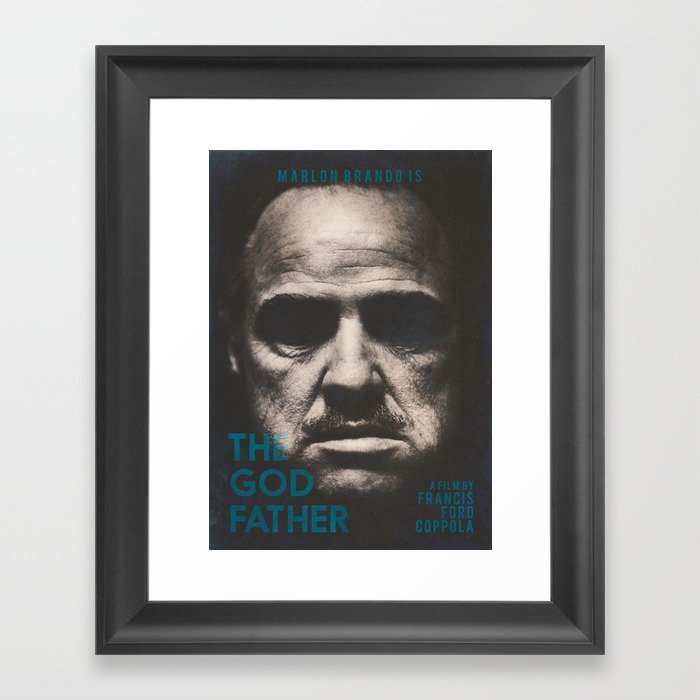 The Godfather, minimalist movie poster, Marlon Brando, Al Pacino, Francis Ford Coppola gangster film Framed Art Print