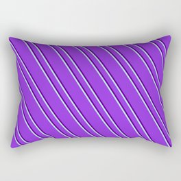 [ Thumbnail: Purple, Indigo & Powder Blue Colored Lines/Stripes Pattern Rectangular Pillow ]