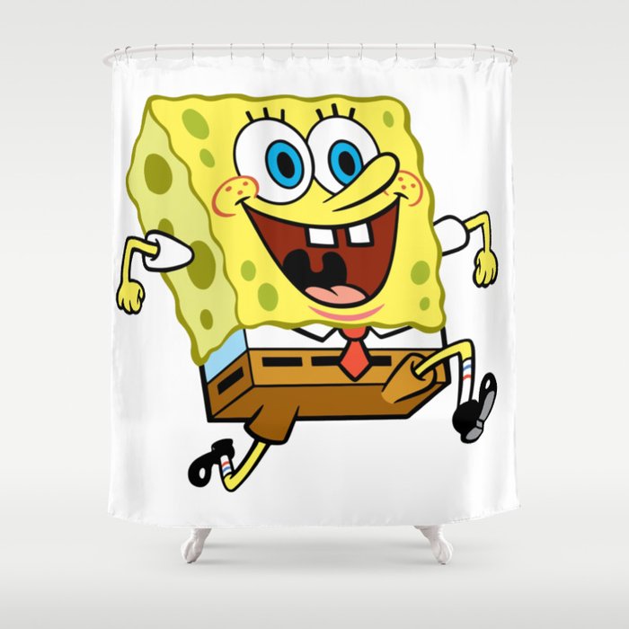 SpongeBob SquarePants Cartoon Shower Curtain Bathroom Decoration.