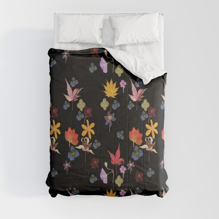Dark Floral Garden Comforter