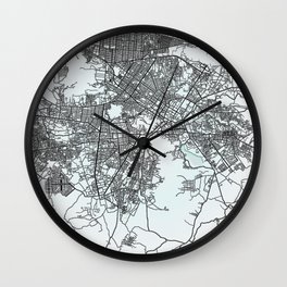 Kabul, Afghanistan, White, City, Map Wall Clock