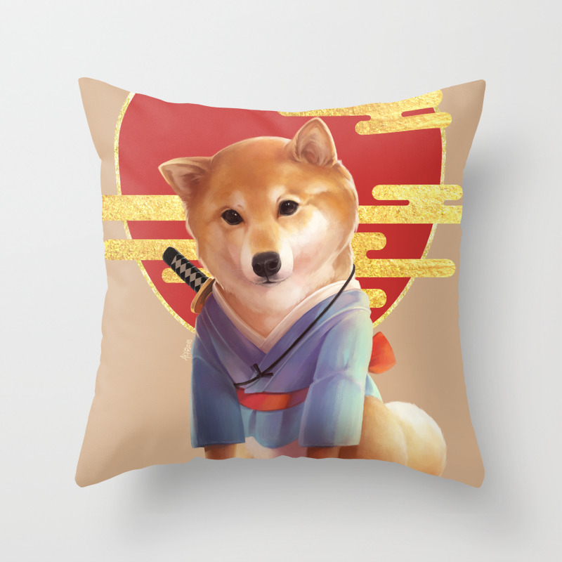 shiba throw pillow