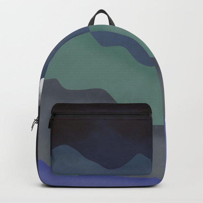 Moon hiding behind mountains Backpack