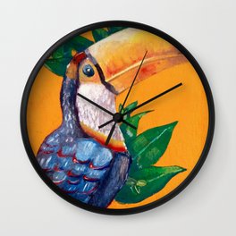 Beautiful Toucan Bird Painting Wall Clock