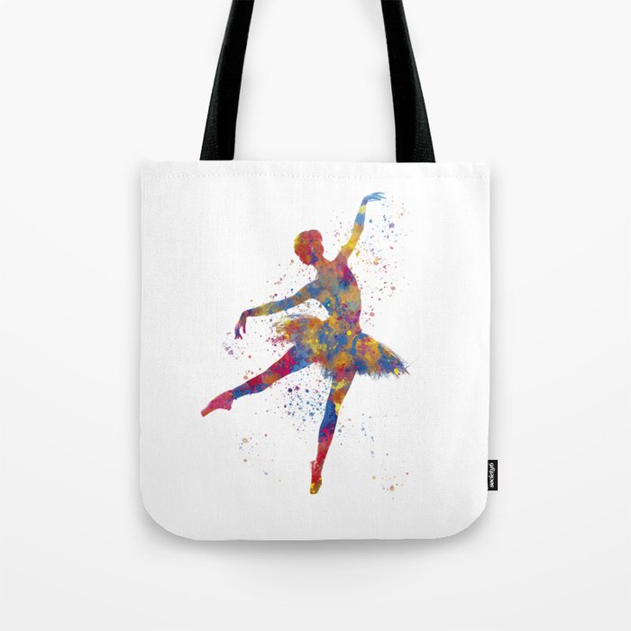 classical ballet dancer in watercolor Tote Bag