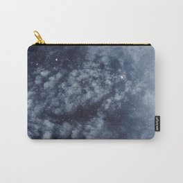 Blue veiled moon II Carry-All Pouch | Sky, Photo, Galaxy, Stars, Clouds, Blue, Night, Glow, Pale, Natureabstract 