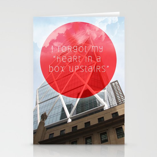 heart in a box upstairs Stationery Cards