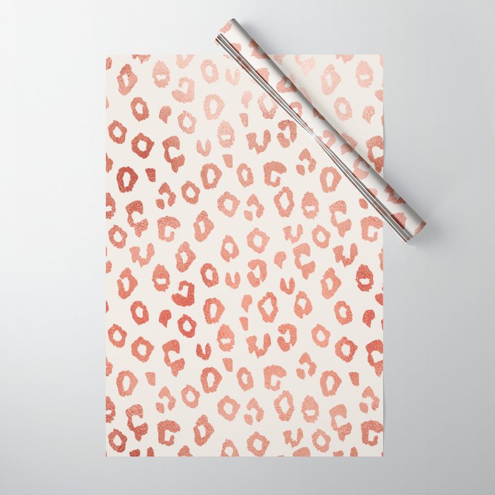 Rose Gold Leopard Print Wrapping Paper