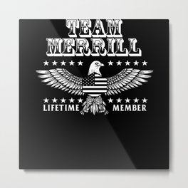 Team Merrill Last Name Surname Pride Metal Print