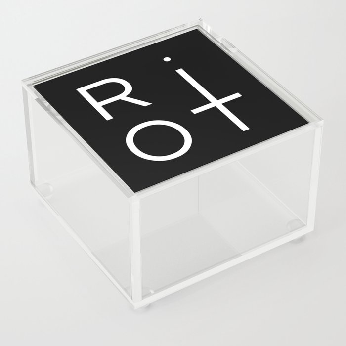 Riot Typography with Inverted Cross Acrylic Box