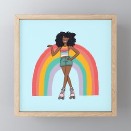 Rainbow Skater Framed Mini Art Print