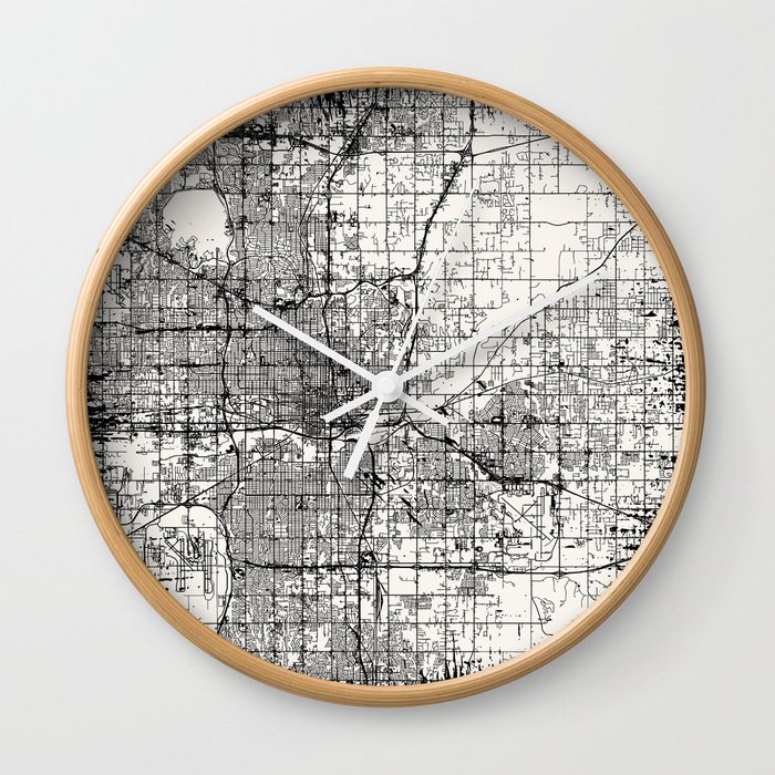 Oklahoma City. Vintage City Map Wall Clock