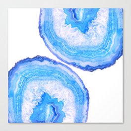 Blue Agate Slices Canvas Print