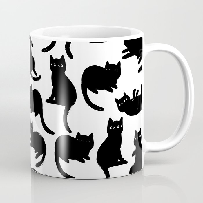 Black Cat Poses Coffee Mug