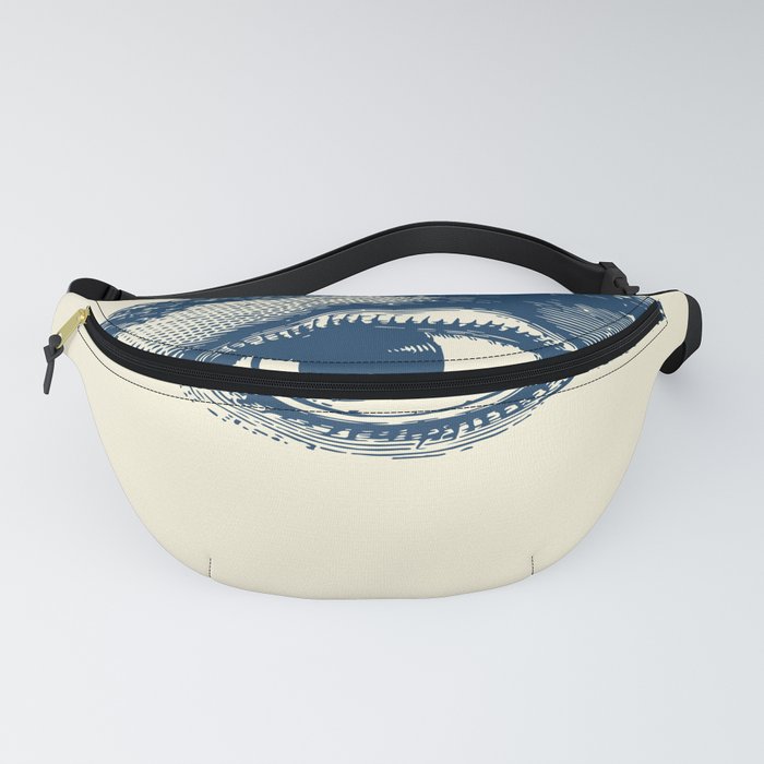 I see you. Navy Blue on Cream Fanny Pack