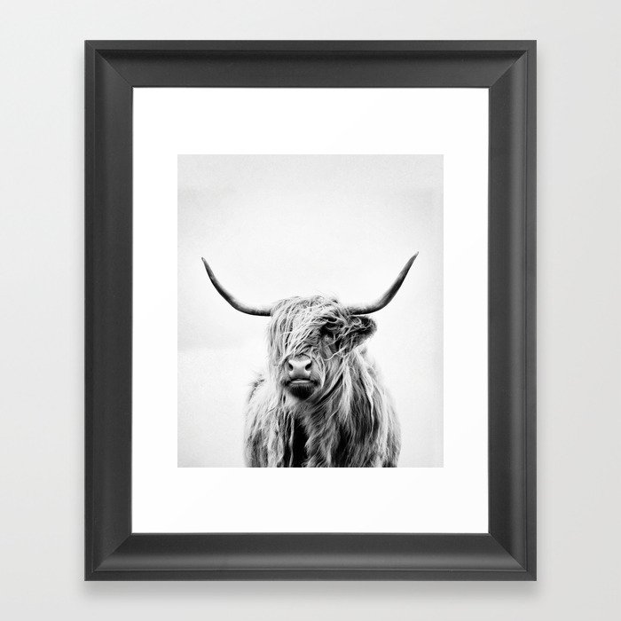 portrait of a highland cow - (vertical) Framed Art Print