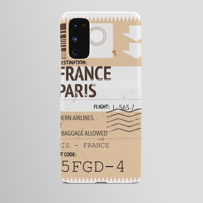 Paris France vintage travel ticket Android Case