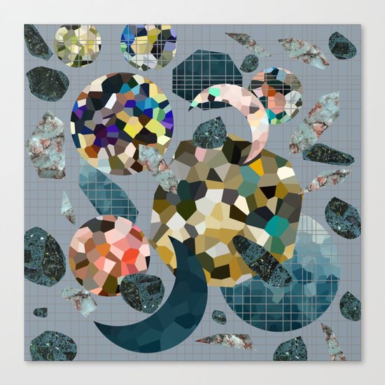 Gemstone Space Moon Canvas Print