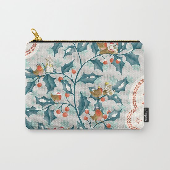 Sweet Holly Christmas Carry-All Pouch