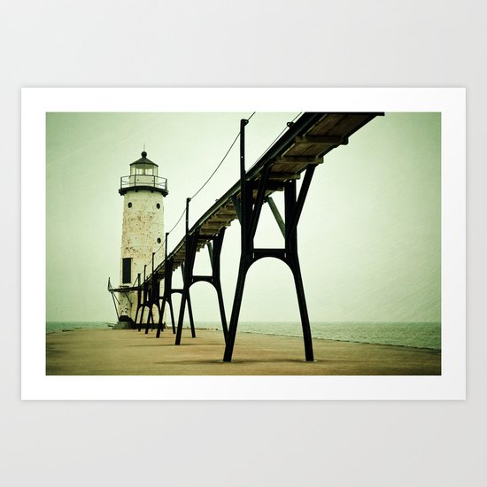 Manistee Light Art Print