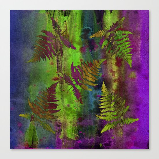 Colorful Fern Leaves Canvas Print