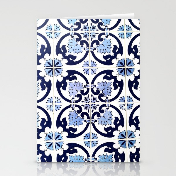 Azulejos, moroccan tiles, Painted tiles, blue, white, portugal Stationery Cards