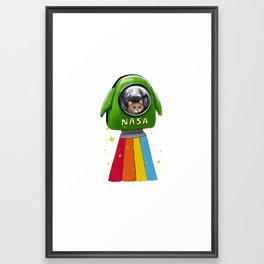 Cat Rocket Framed Art Print